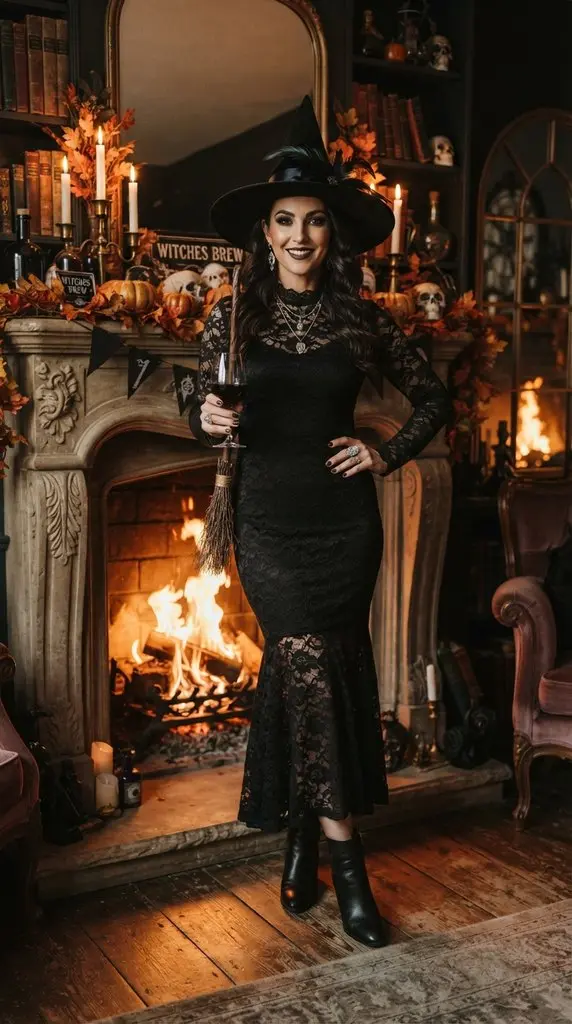 Woman posing near Halloween fire… 202609071015 2