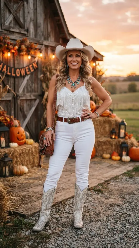 Woman posing near rustic backdrop 202609071015