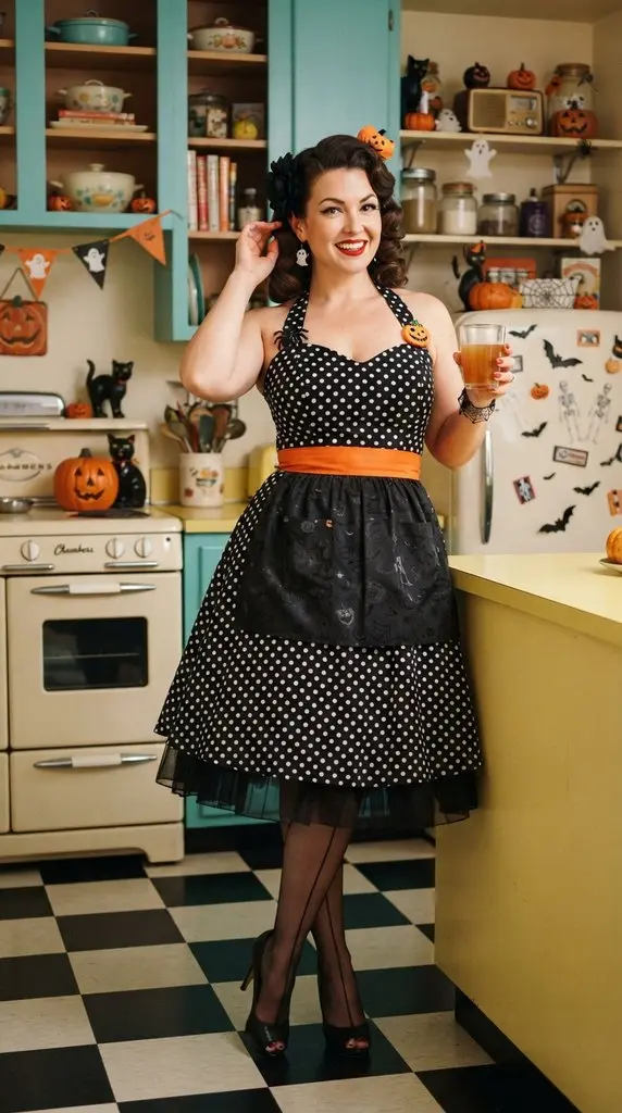 Woman wearing Halloween outfit 202609071014