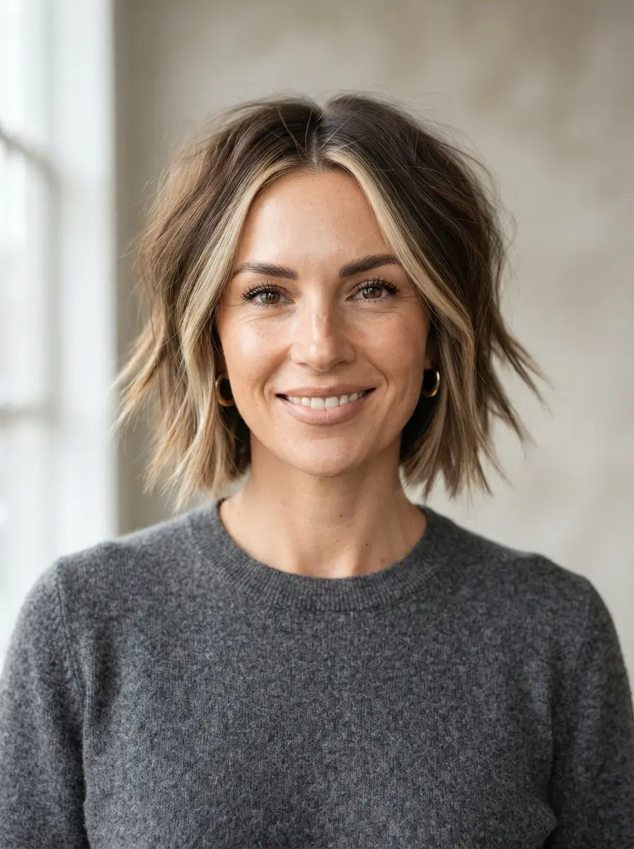 23 Choppy Bob Hairstyles for Fine Hair for Fuller, Bouncier Hair 5 choppy bob hairstyles for fine hair 542