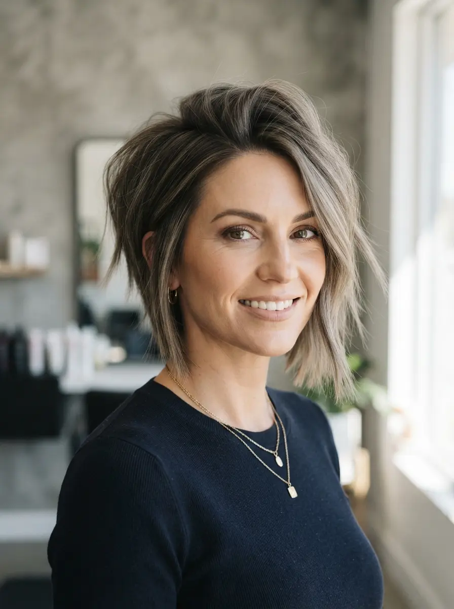 23 Choppy Bob Hairstyles for Fine Hair for Fuller, Bouncier Hair 22 choppy bob hairstyles for fine hair 559
