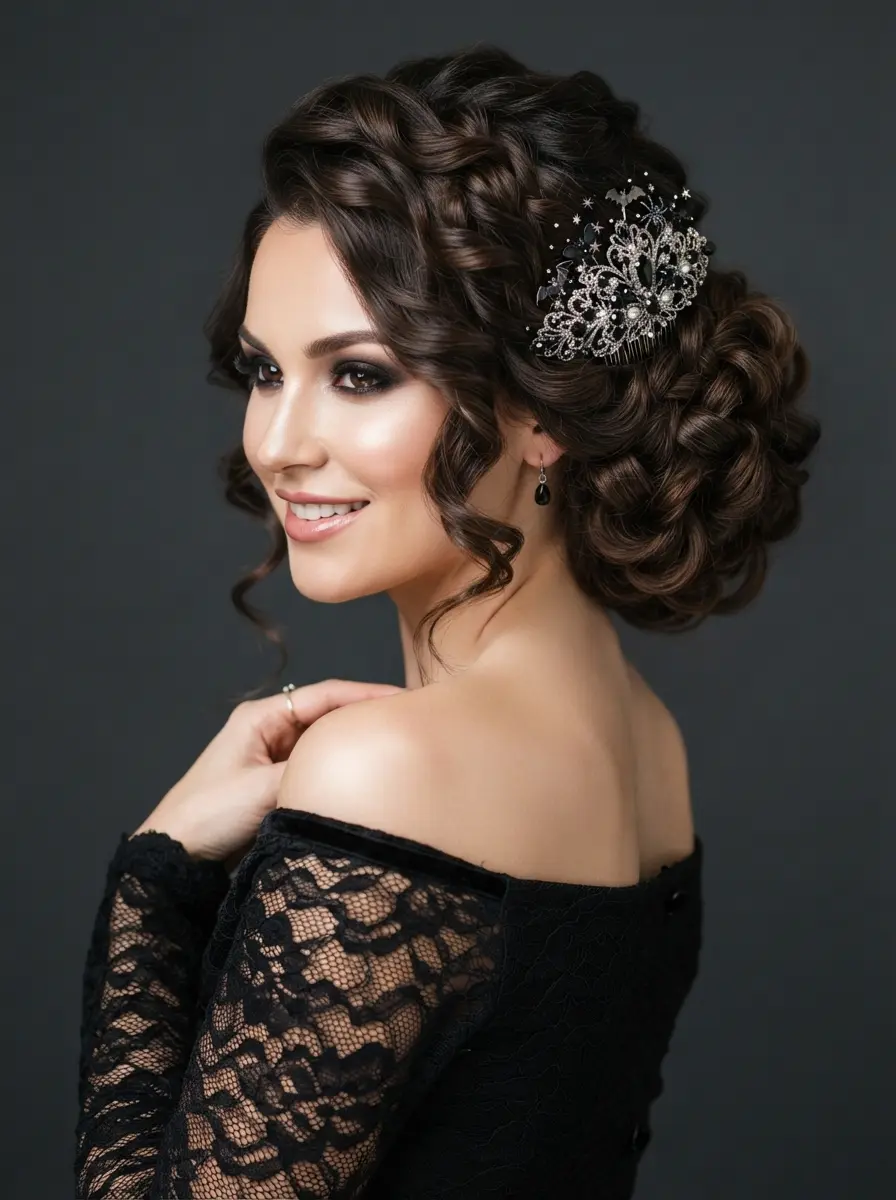 26 Halloween Updos Hairstyles Ideas for a Girly Glam Style 9 halloween updos hairstyles 3436