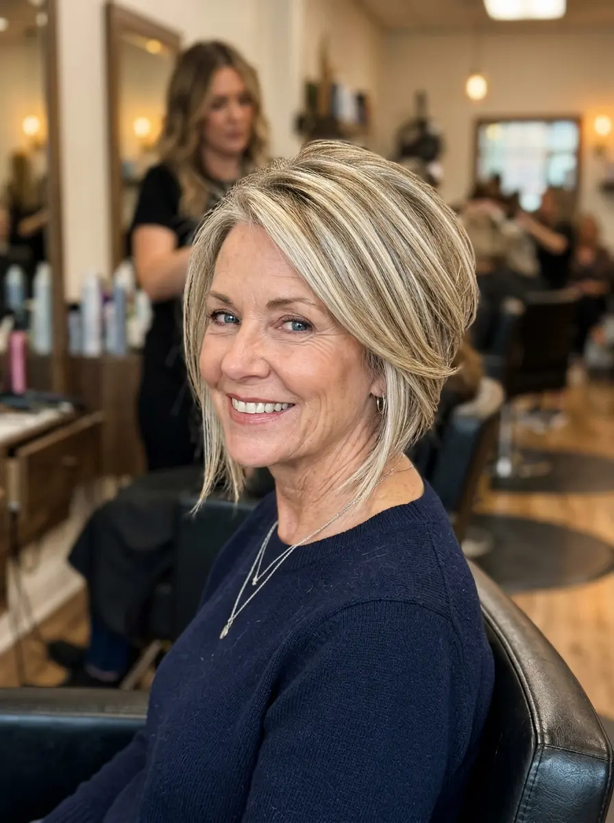 21 Layered Bob Haircuts for Women Over 60 That Look Fresh and Full 8 layered bob haircuts for women over 60 645