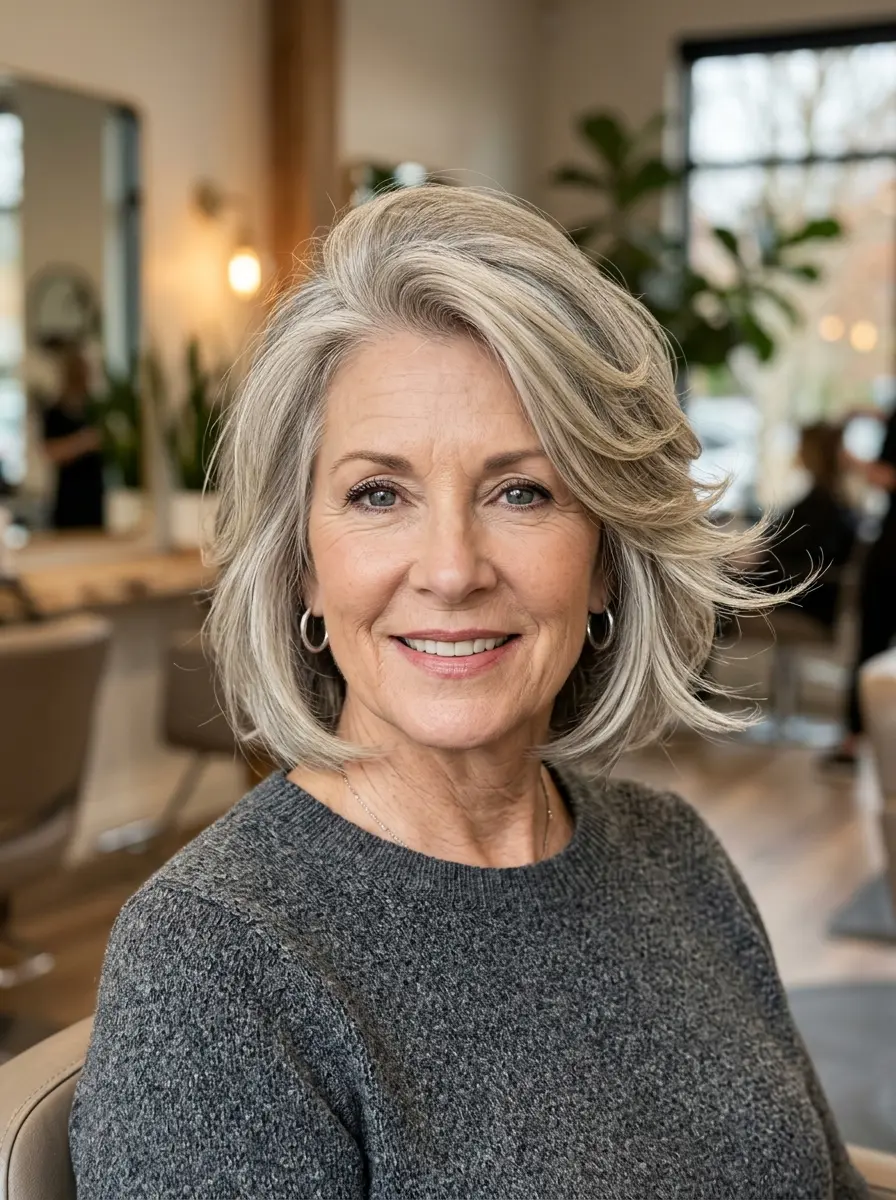 layered bob hairstyles for older women 665