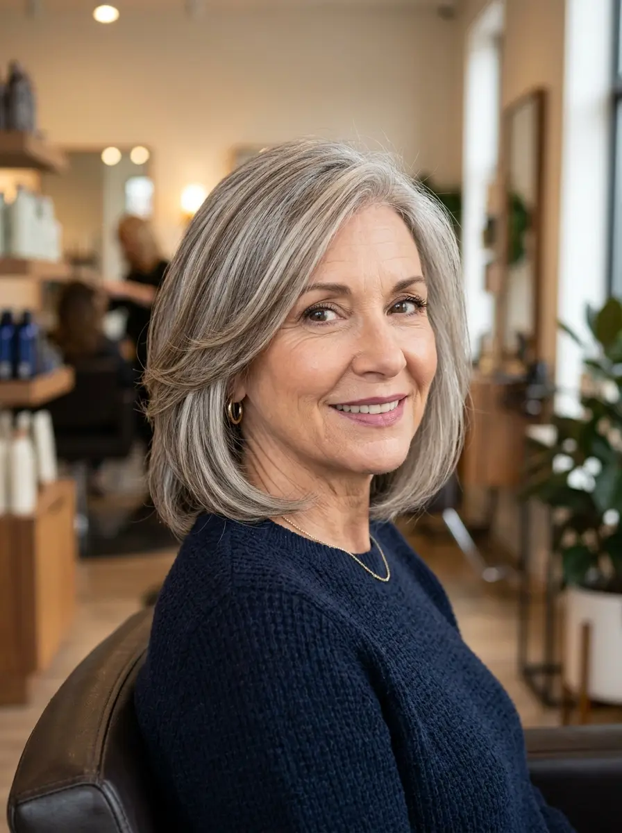 layered bob hairstyles for older women 666