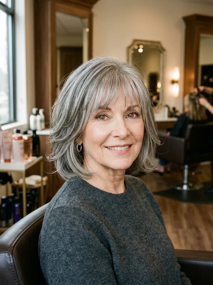 layered bob hairstyles for older women 675