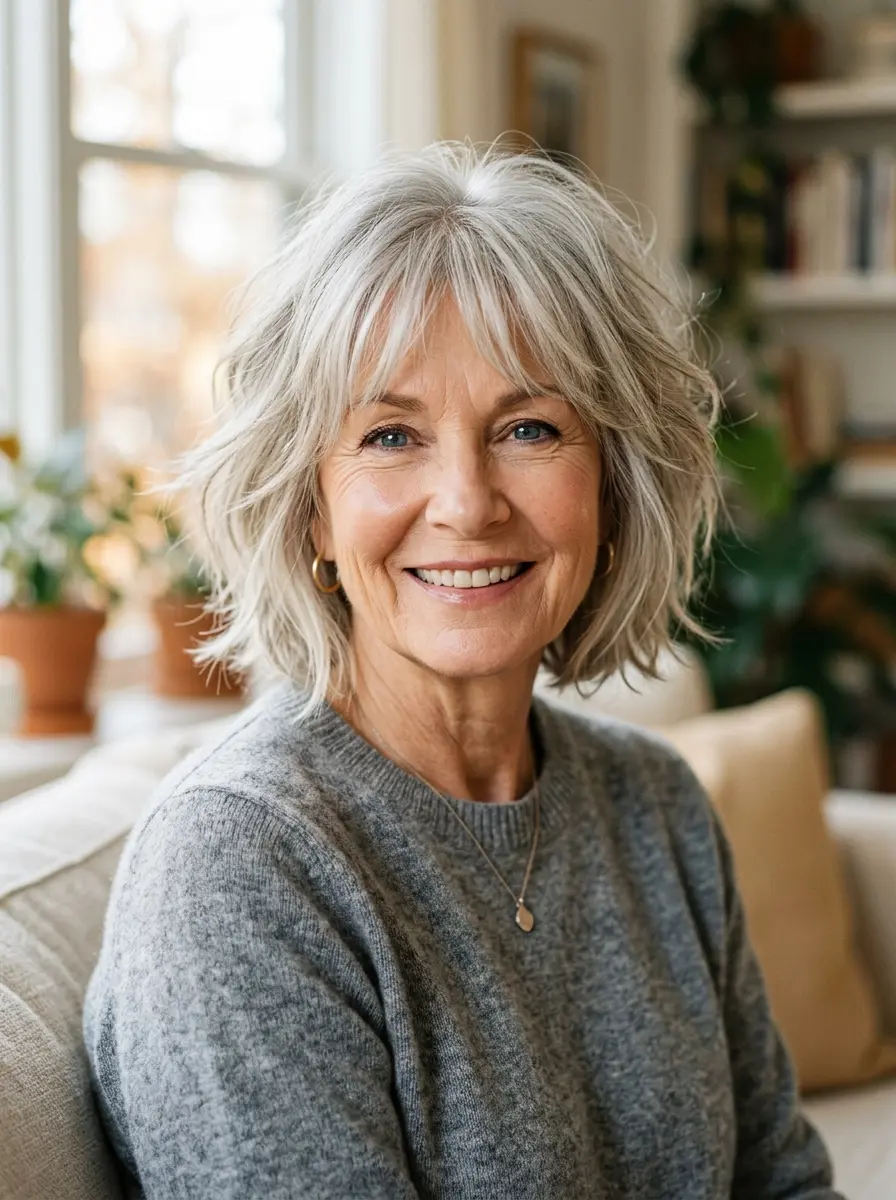layered bob hairstyles for older women 676
