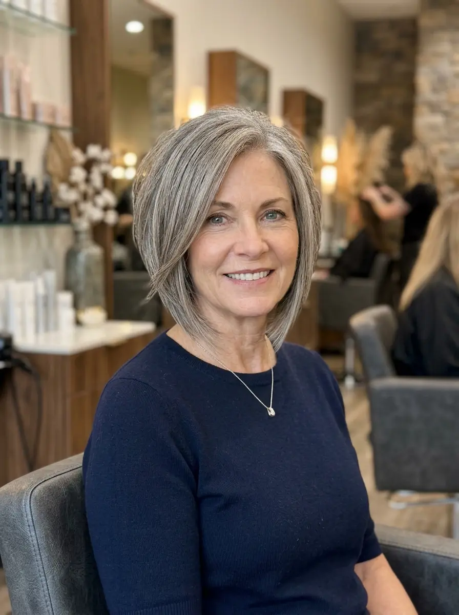 layered bob hairstyles for older women 677