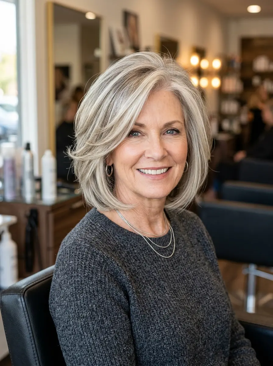 layered bob hairstyles for older women 678