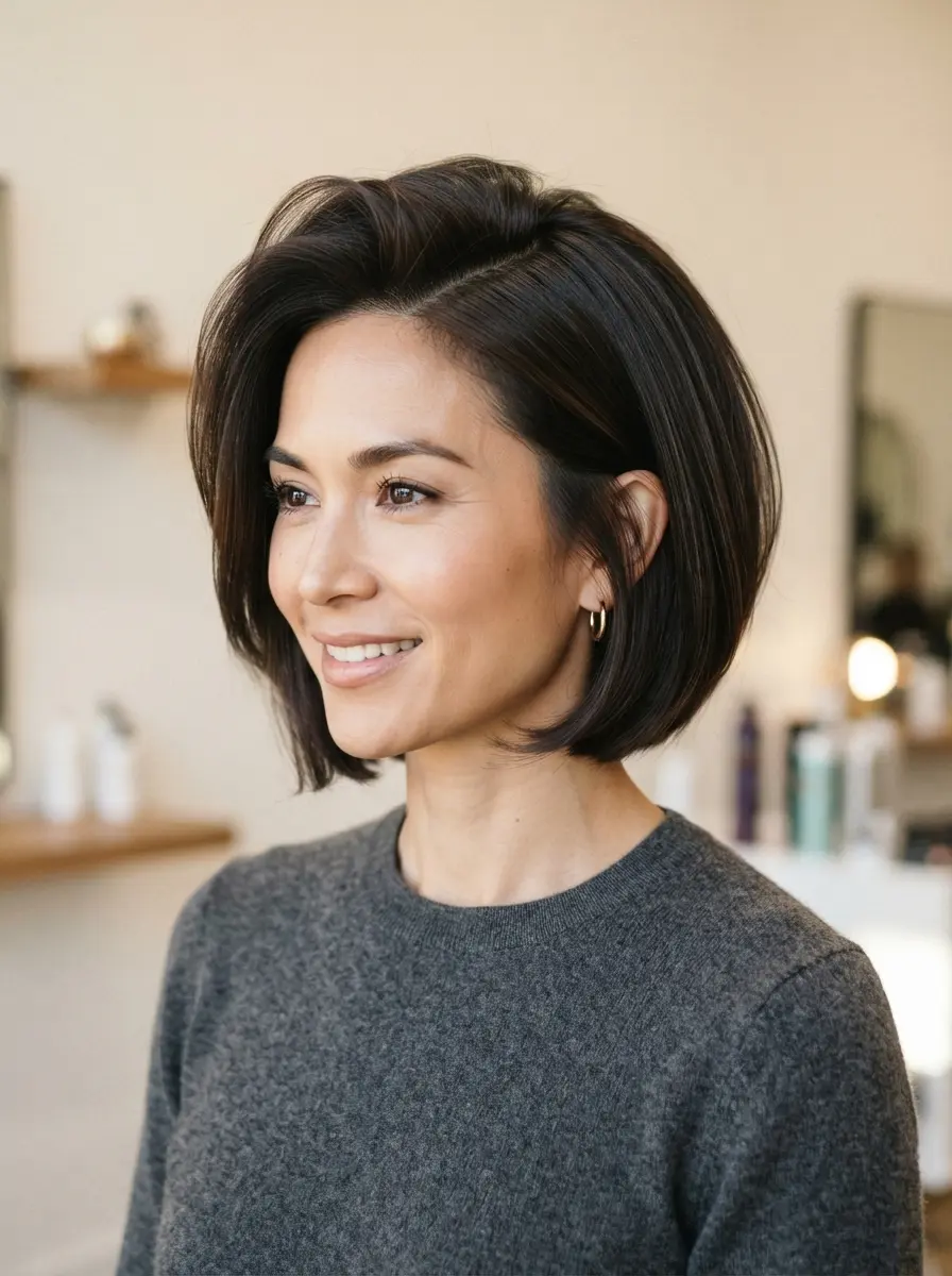 short bob hairstyles for dark thin fine hair 468