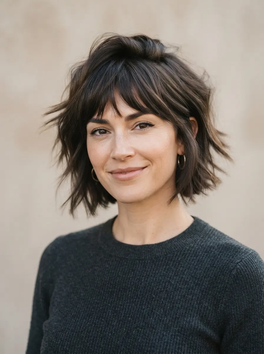 short bob hairstyles for dark thin fine hair 470