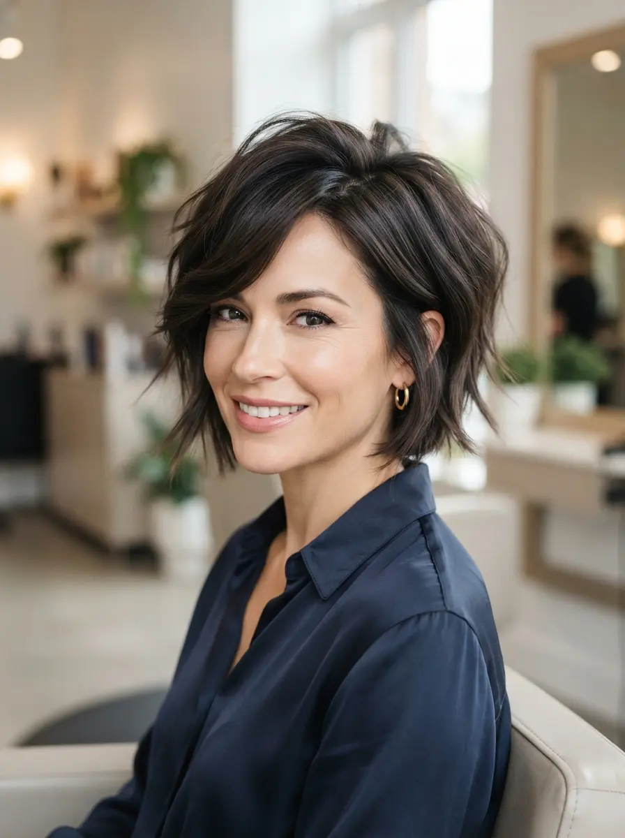 short bob hairstyles for dark thin fine hair 475