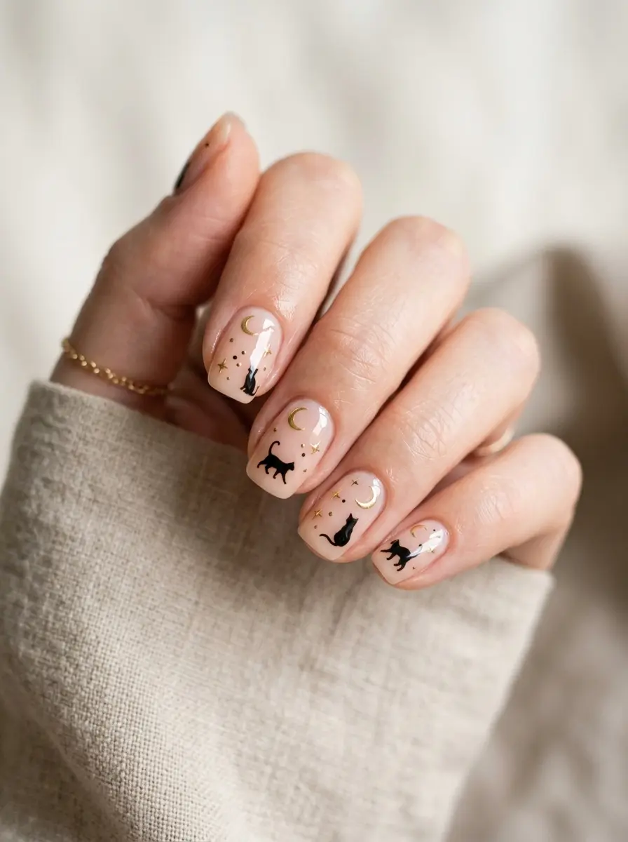 17 Short Halloween Nail Designs Ideas That Nail a Dreamy Aesthetic Style 9 short halloween nail designs ideas 3618