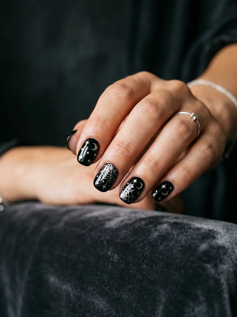 17 Short Halloween Nail Designs Ideas That Nail a Dreamy Aesthetic Style 15 short halloween nail designs ideas 3624