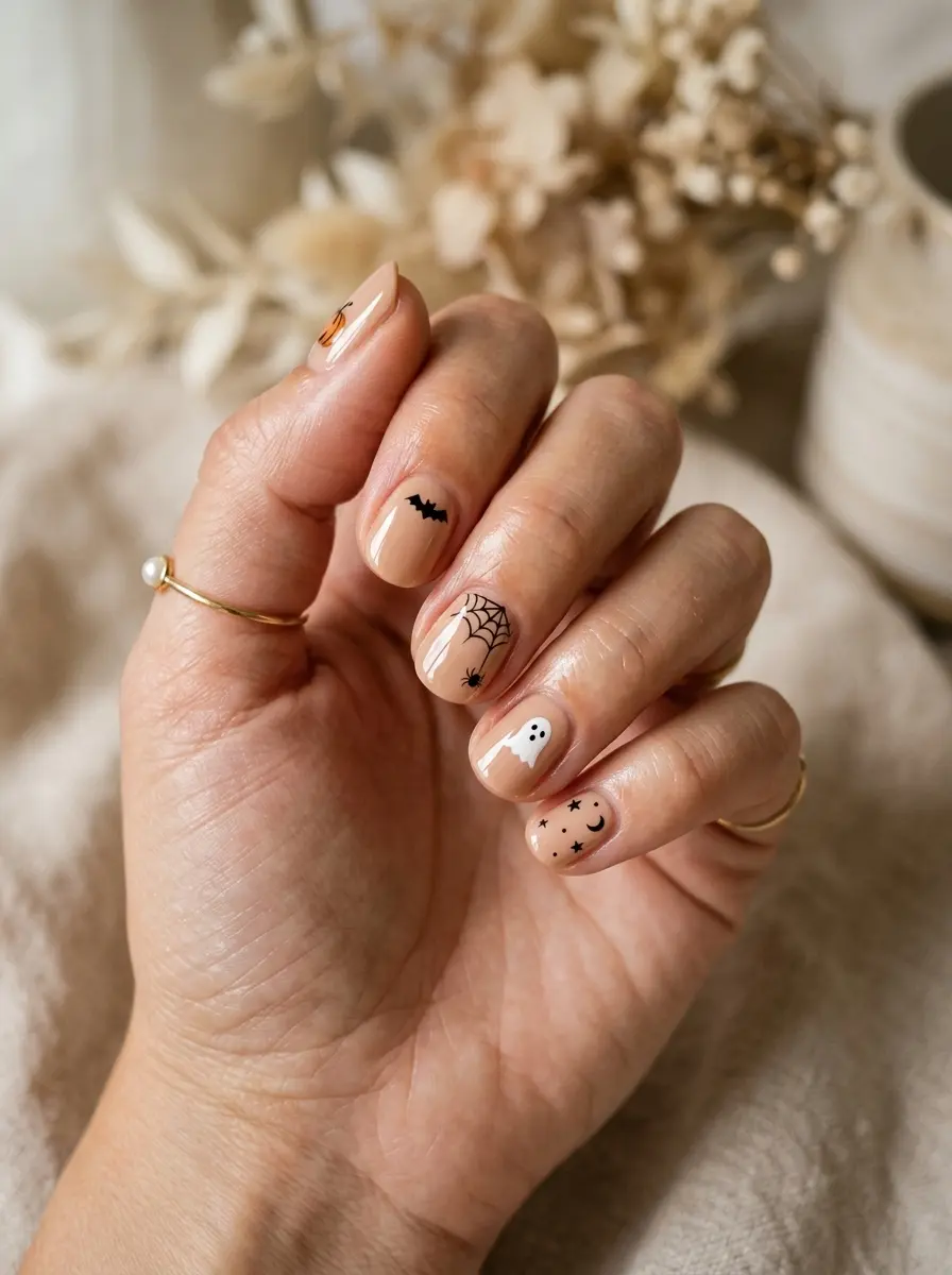 17 Short Halloween Nail Designs Ideas That Nail a Dreamy Aesthetic Style 17 short halloween nail designs ideas 3626